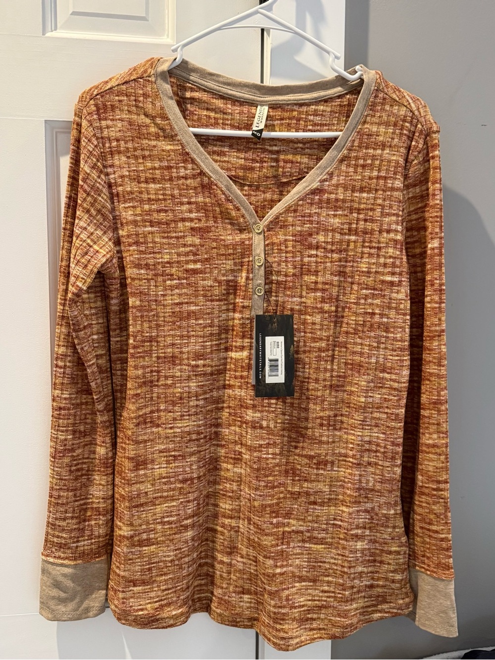 Legendary Whitetails Marled Rust Multi Long Sleeve Henley